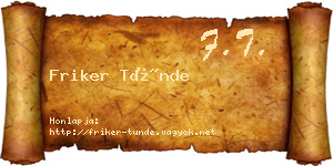 Friker Tünde névjegykártya