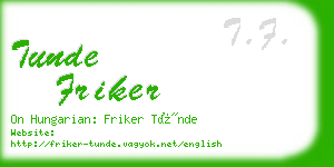 tunde friker business card